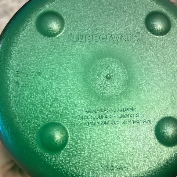 Tupperware Rare Green Vent N Serve / Rock N Serve Large 3-1/2 Qts 3.3 L Unique - Picture 5 of 11